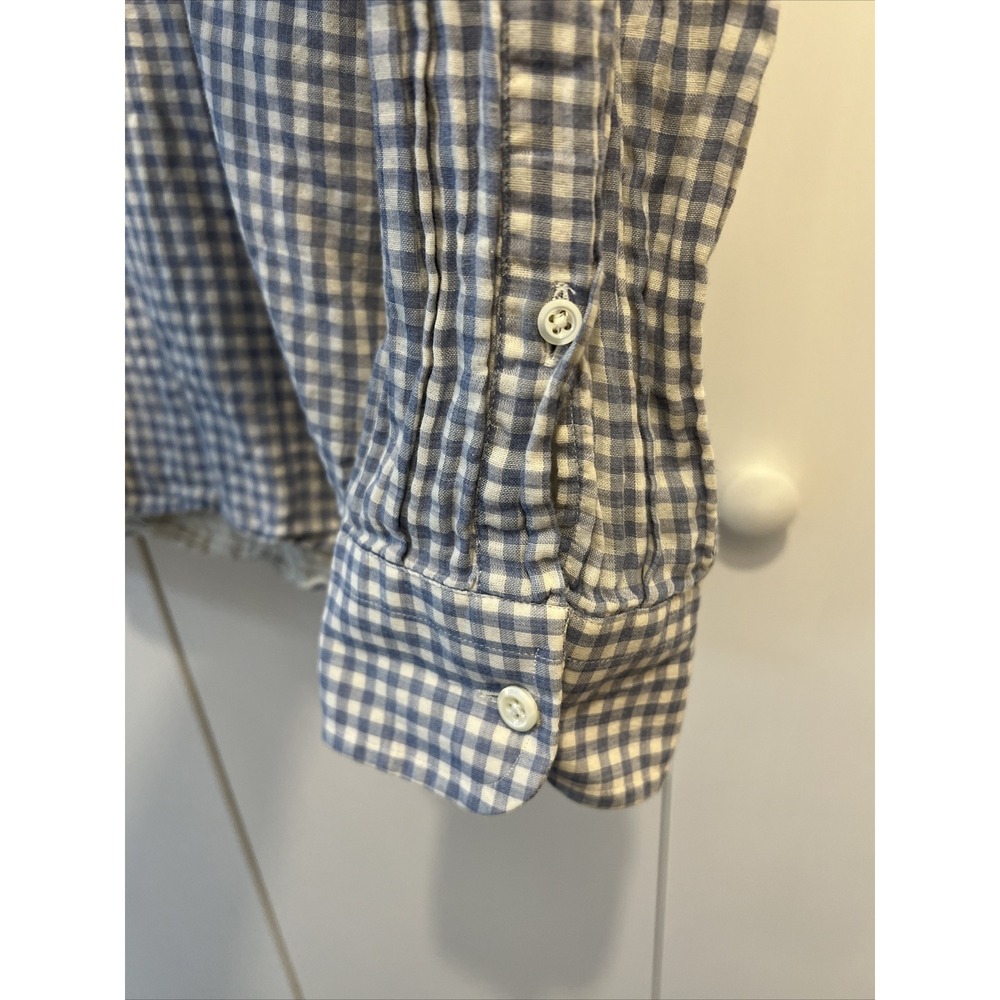Billy Reid‎ Blue & White Long Sleeve Casual Button Up Plaid Shirt XL, ITALY - Picture 5 of 8
